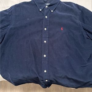 Polo Ralph Lauren Navy Blue Corduroy Button Down Extra Large.